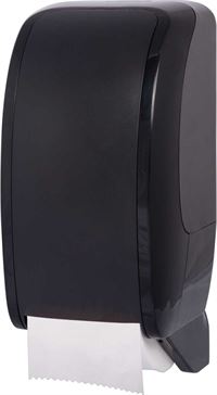 WB Toilettenpapierspender aus ABS Kunststoff, schwarz mit eingebauter Abrollbremse.
