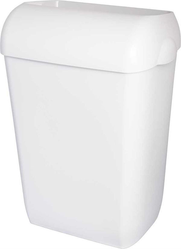 WB Abfallbehälter aus ABS mit Deckel und Wandhalterung Inhalt:  25 l, Farbe: weiss