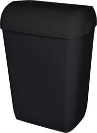 WB Abfallbehälter aus ABS mit Deckel und Wandhalterung Inhalt:  25 l, Farbe: schwarz