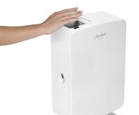 Hochwertige sensorgesteuerte Hygienebox mit einzigartigen Schlauchbeutelsystem. Sie zeichnet sich durch einfache Bedienung aus und reduziert die Kosten für die Damenhygiene.